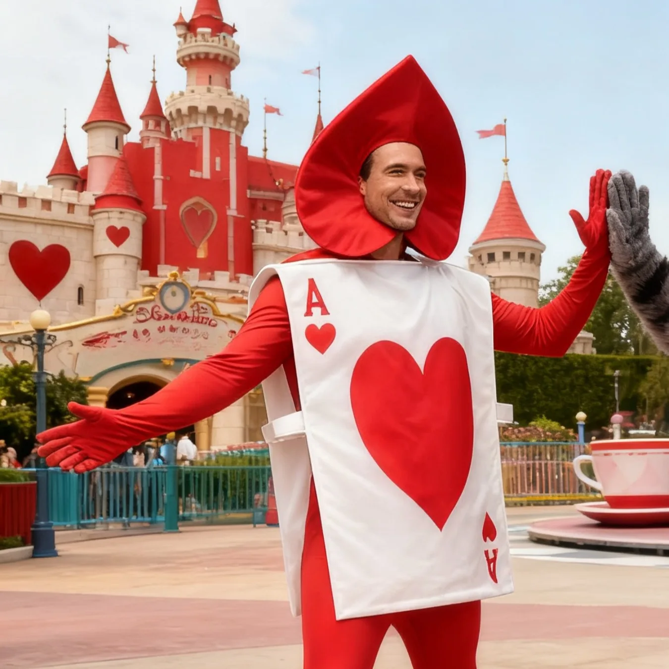 ユニセックス-ハロウィン-ハートエースコスチューム-ポーカーテーマのステージパフォーマンスコスプレ