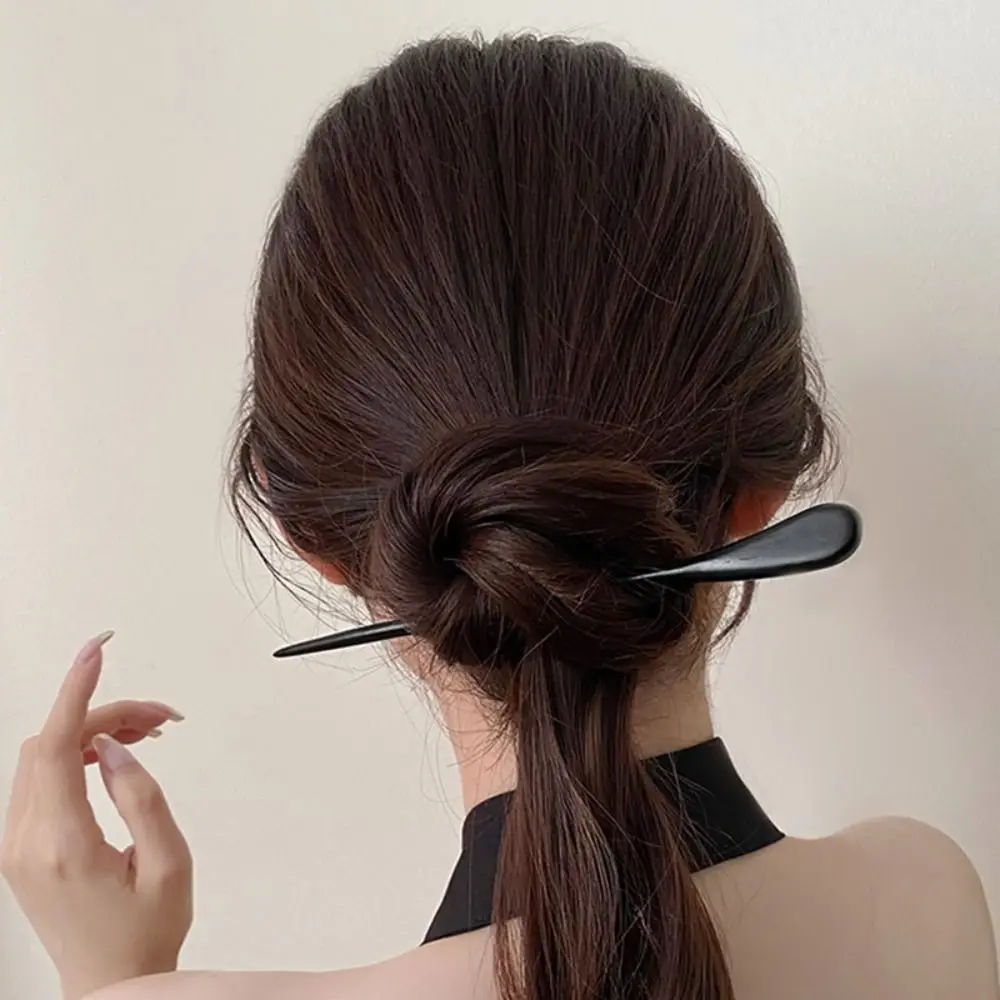 Vintage Classic Wooden Hair Stick Classical Chinese Style Hanfu Hair Sticks Elegant Temperament Lady Headwear