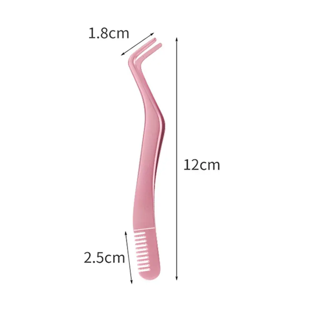 Pinças de aço inoxidável com pente, extensão dos cílios postiços, pinça dos cílios, pinça sobrancelha