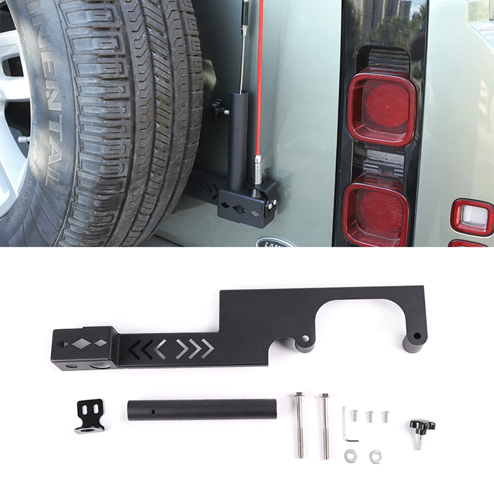 Tailgate Flagpole Antenna Bracket alloy For Land Rover Defender 90 110 2020-2022