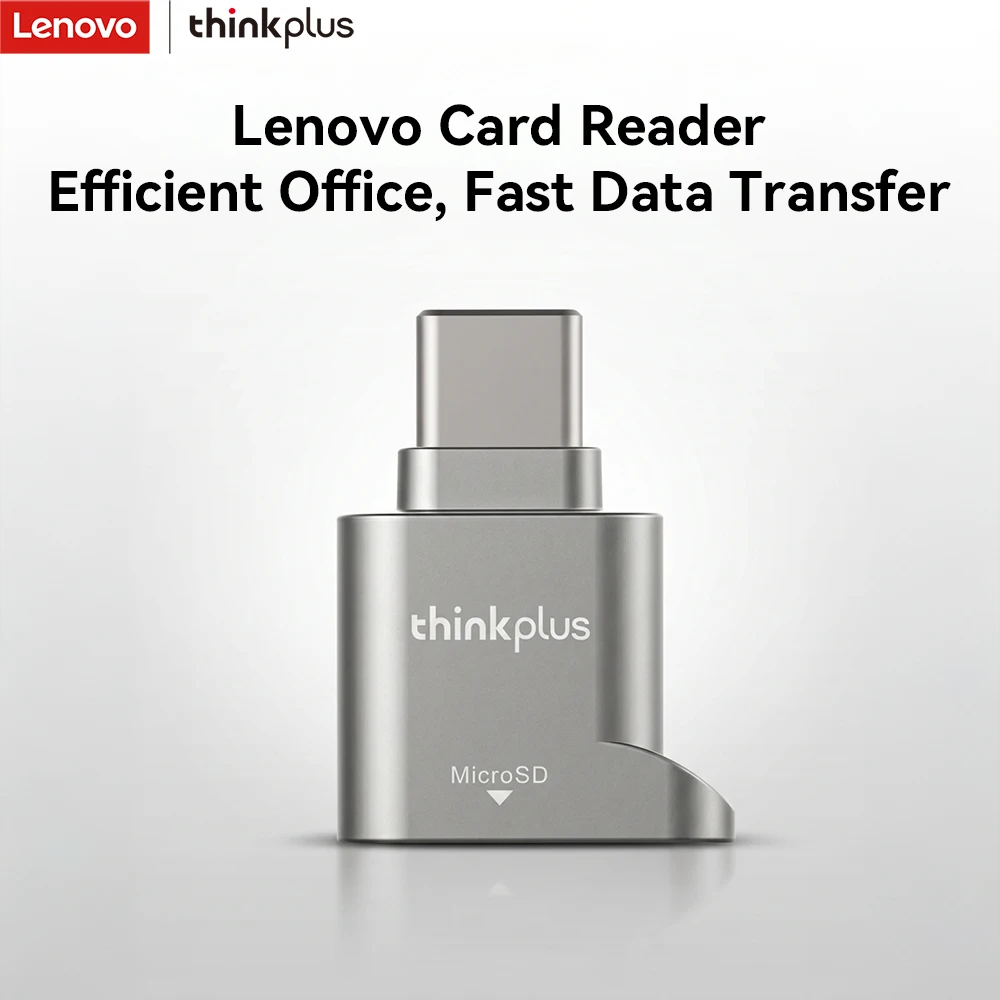 

Устройство для чтения карт Lenovo Type‑C, высокая скорость 480 Мбит/с, поддержка карт TF Micro SD объемом до 512 ГБ, адаптер для карт памяти Plug & Play для ноутбуков
