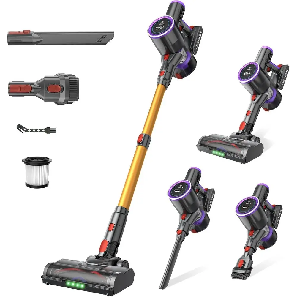 

Cordless Stick Vacuum Cleaner: 500W 45KPA 45Mins with Powerful Suction, Self-Standing Lightweight Wireless Rechargeable Handheld