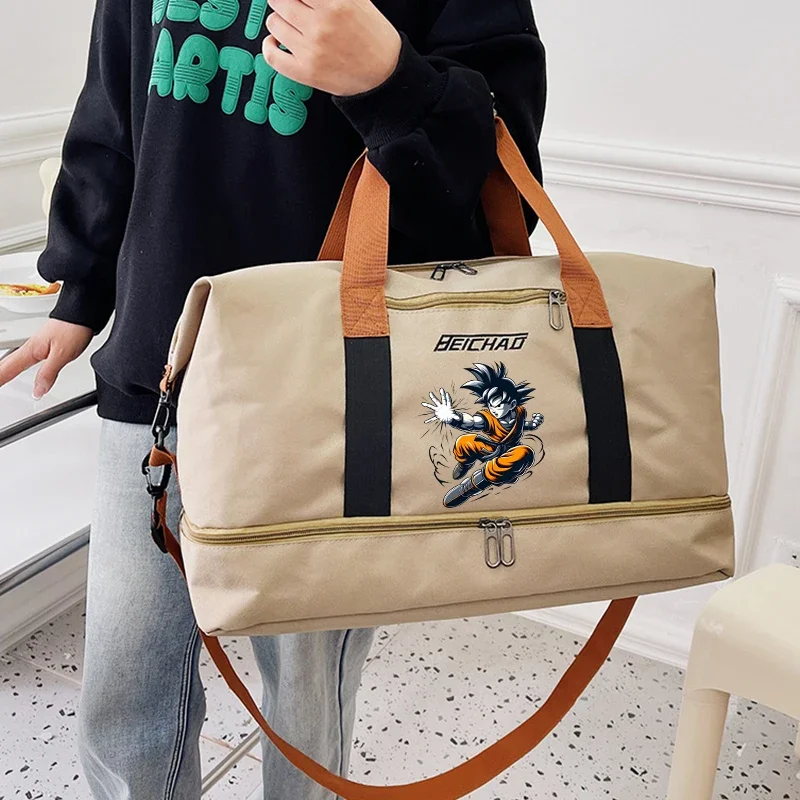 

New Dragon Ball Figures Travel Bags Goku Cartoon Anime Luggage Bag Large Capacity Gym Storage Bags with Shoe Cabinet Fitness Bag
