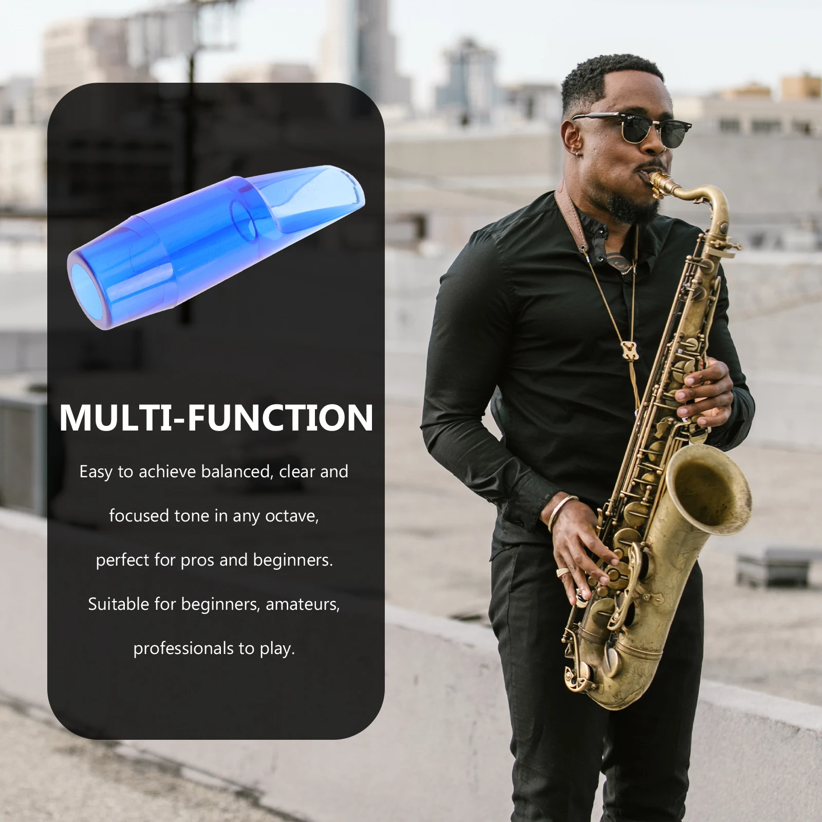 

Saxophone Mouthpiece Brass Alto Musical Instrument Tenor Accessories Cushions Blue Saxaphone Mute