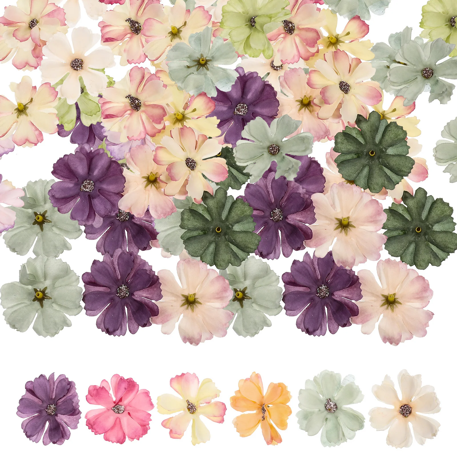

100Pcs Artificial African Daisy Mini Silk Flower Heads DIY Wedding Craft Party Decoration Artificial Flowers Heads