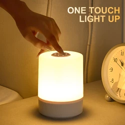 Toque Recarregável LED Night Light, Abajur Lamp, 3 cores escurecimento, proteção para os olhos, Desk Lamp for Home, Quarto