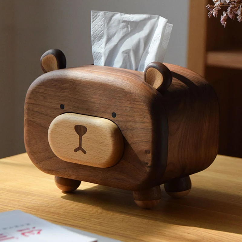 Black Walnut Tissue Box Creative Home Living Room North Storage Box