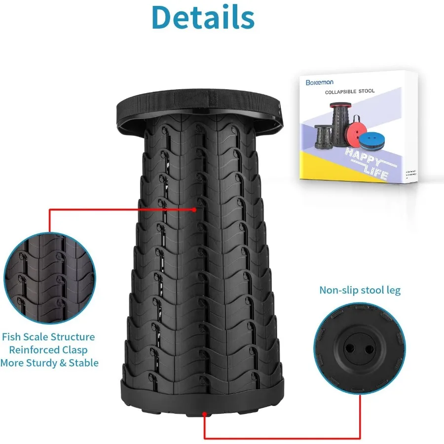 ترقية مقعد قابل للطي خفيفة الوزن ولكن أكثر قوة مع الحمولة 400 رطل المحمولة للطي البراز للتخييم الصيد Hik