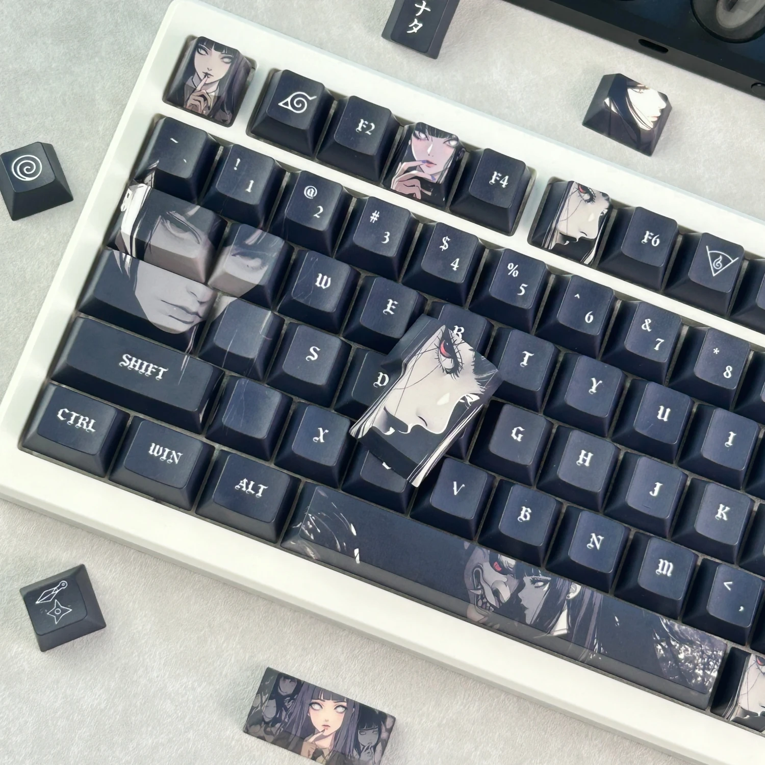 MAIMOOO Dark Girl Anime Keycaps Cherry MOA Profile PBT Dye Sublimation Custom Korean/Russian/Thai Keycap for Mechanical Keyboard
