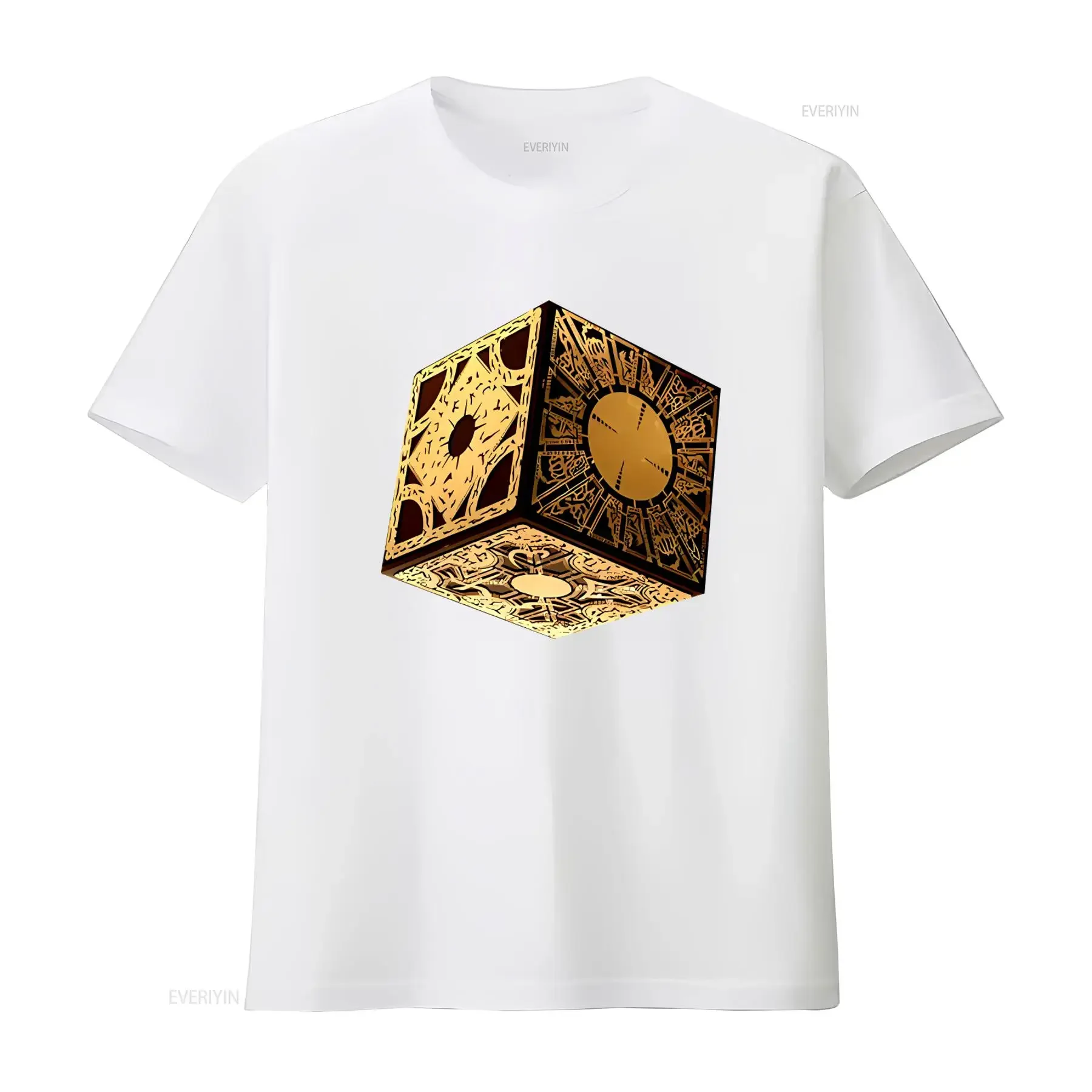 Hellraiser Puzzle Box T Shirt Pinhead 80s Horror Movie Cube Devil Design New Trendy  vintage Washed Casual fashion Stylish image 3