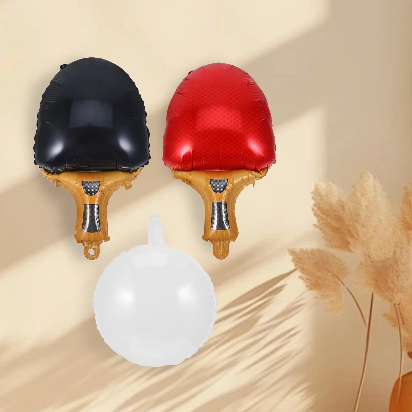

1 set Table Tennis Balloon Racket Shaped Sports Decoration Leak Resistant Aluminum Film Party Prop Balloons for Events