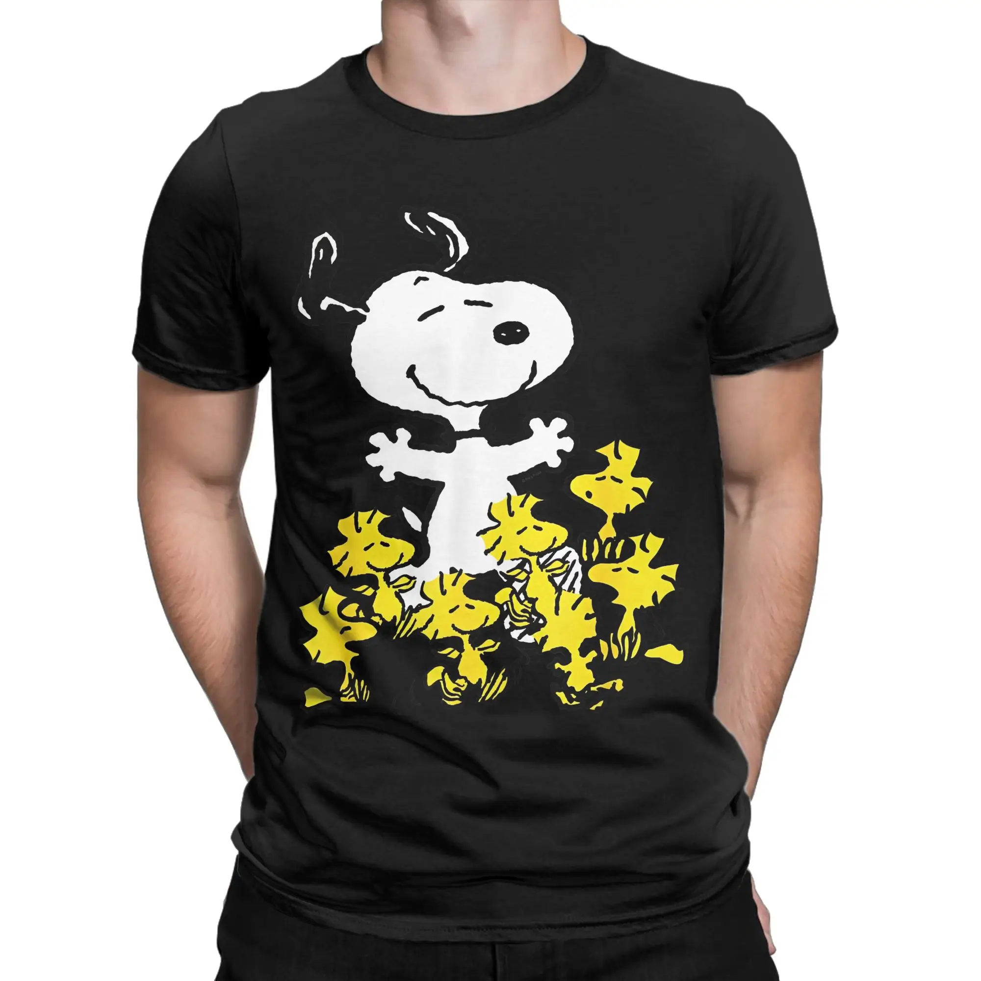Snoopy T-Shirt Male  Vintage T Shirts Summer O-Neck Hip Hop Tees Dropshipping Oversized Tops