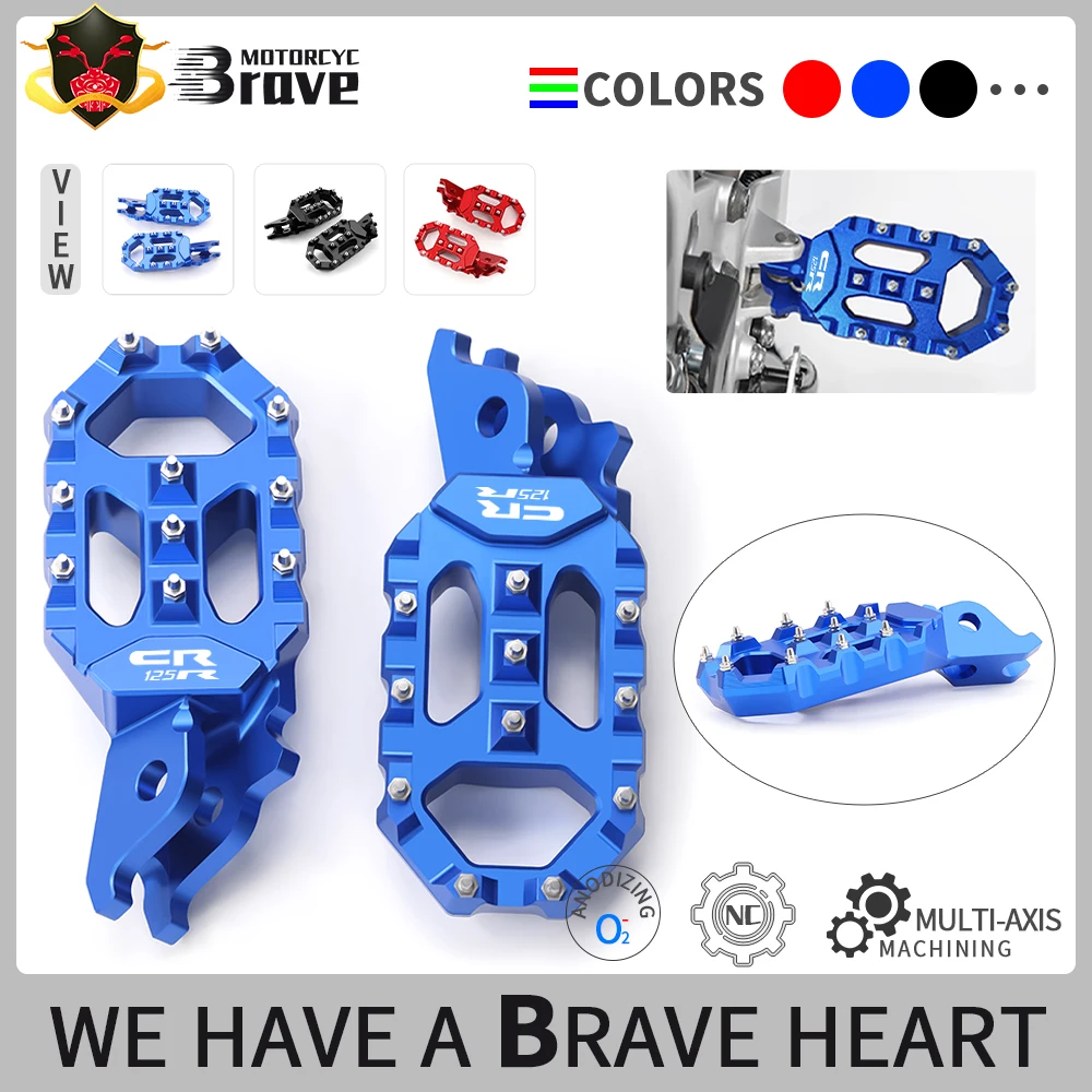 

For HONDA CR125R CR250R CR 125 250 R CR 125R 250R 2002-2007 Motorcycle CNC Aluminum FootRest Footpegs Foot Pegs Pedals