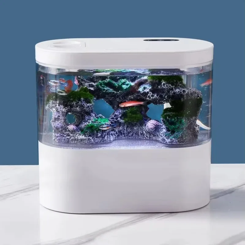 

Несменный аквариум для воды для домашнего использования, настольный самообработанный экологический пейзаж, аквариум для рыб, аквариум