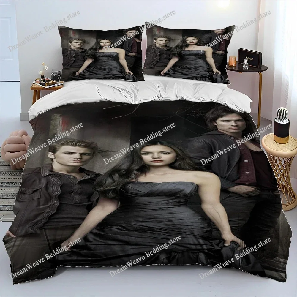 

3D Print Movie The Vampire Diaries Bedding Set Boys Twin Queen King Size Duvet Cover Pillowcase Bed boys Adult Home Textile