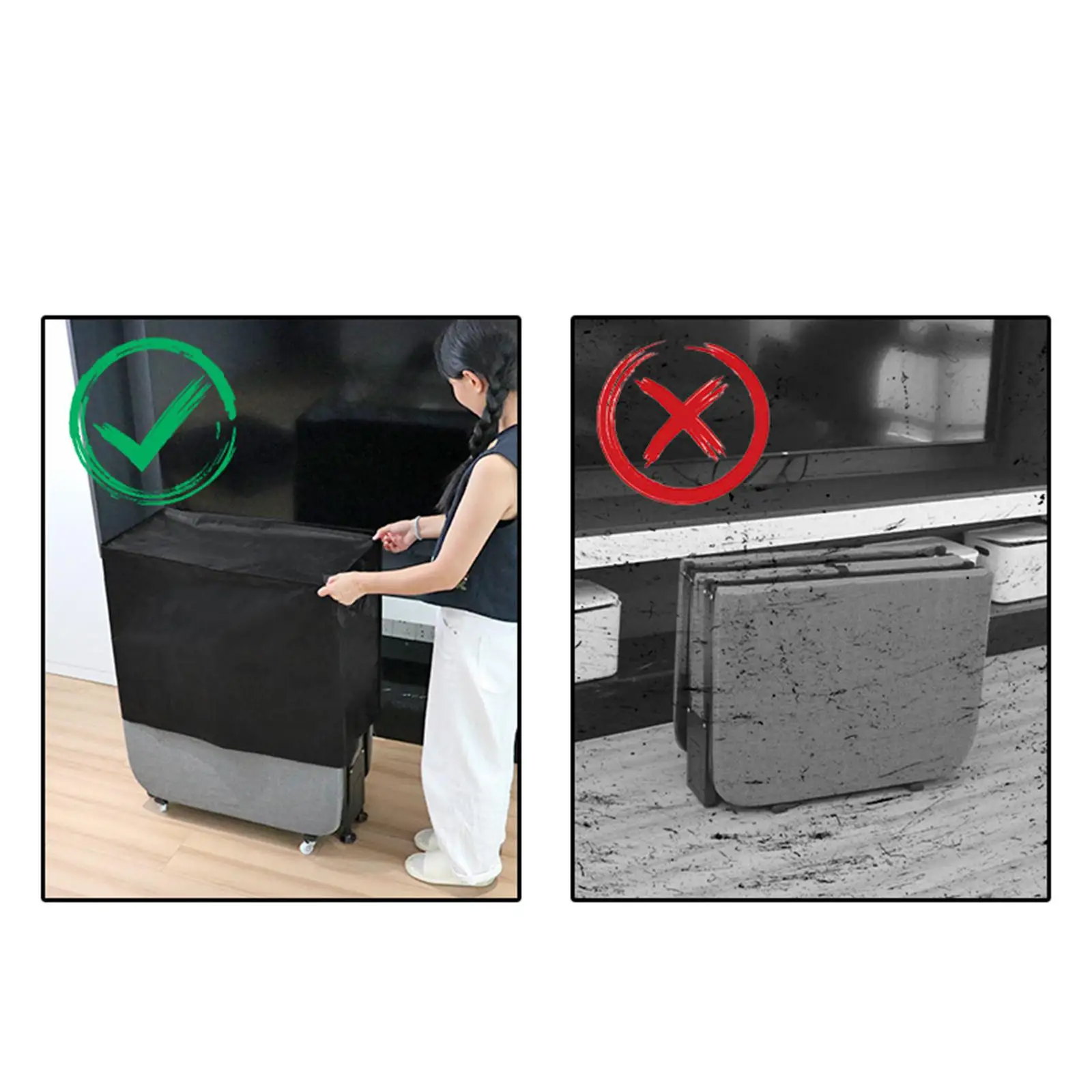

Dust Cover with Closure Fits Fold Bed for Indoor Outdoor Lightweight Black Color Accessory