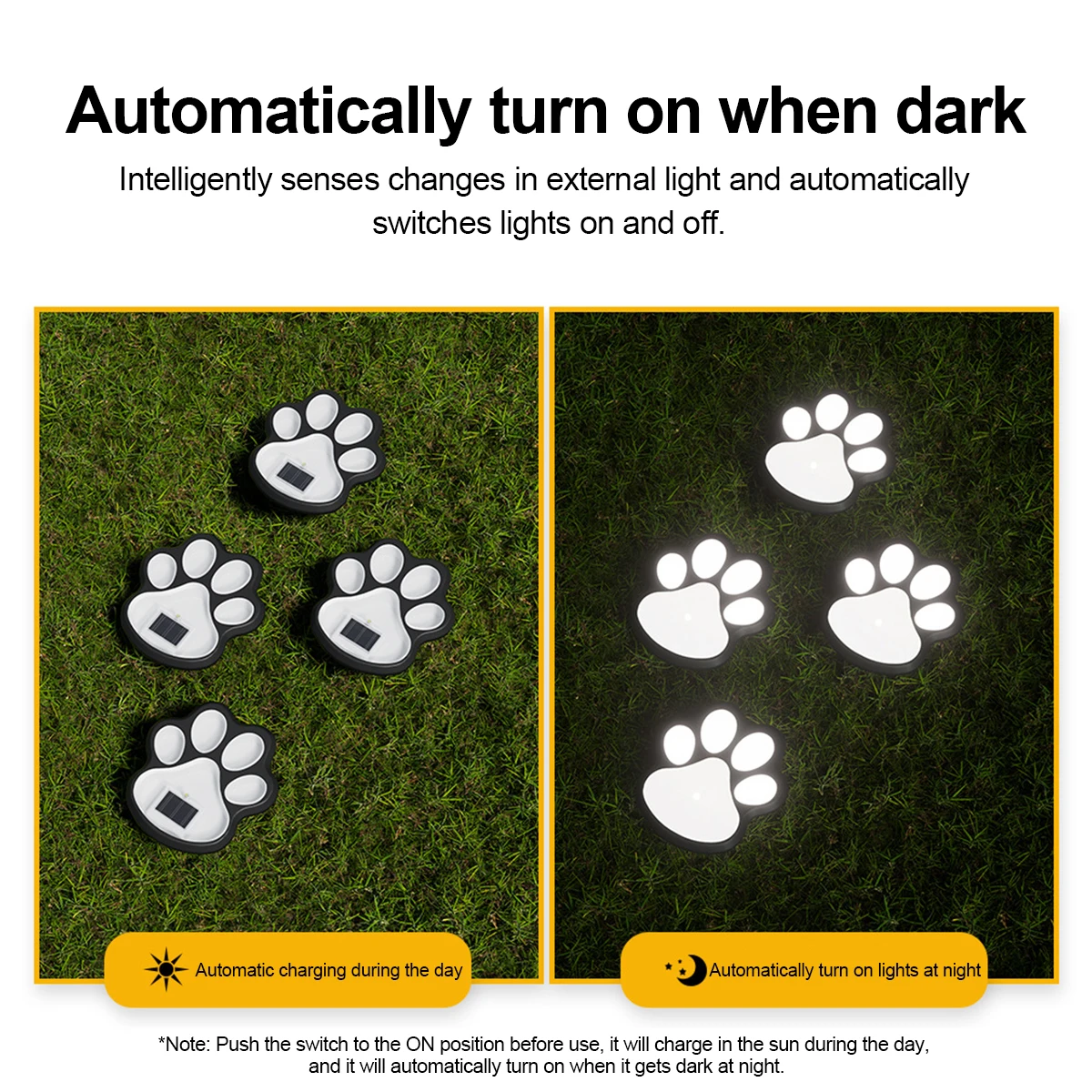 Solar Lawn Light Buried Light Garden Decoration Dog Paws Light Outdoor Waterproof Garden Courtyard Landscape Pathway Solar Light