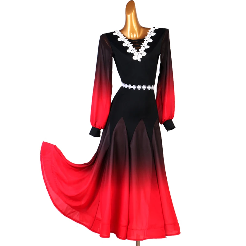 

Popular New Product Modern Performance Dress Competition Gradual Hemline Social National Standard Dance Big Swing Skirt