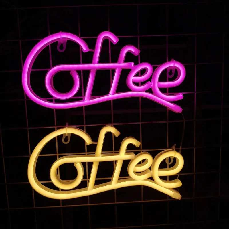 Coffee Neon Sign Cafe Restaurant Hotel Wall Decor USB Powered Custom Neon Sign Coffee Shop Bar signboard Led Night Light