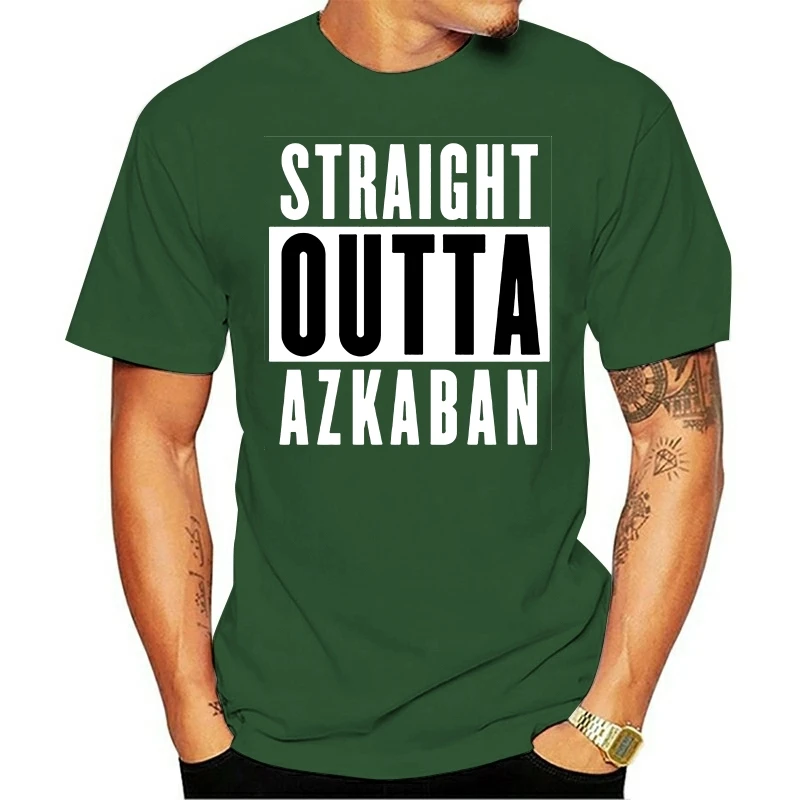 Крутая Мужская футболка с круглым вырезом, прямая черная модная футболка из 100% хлопка с пародией из ацкабана