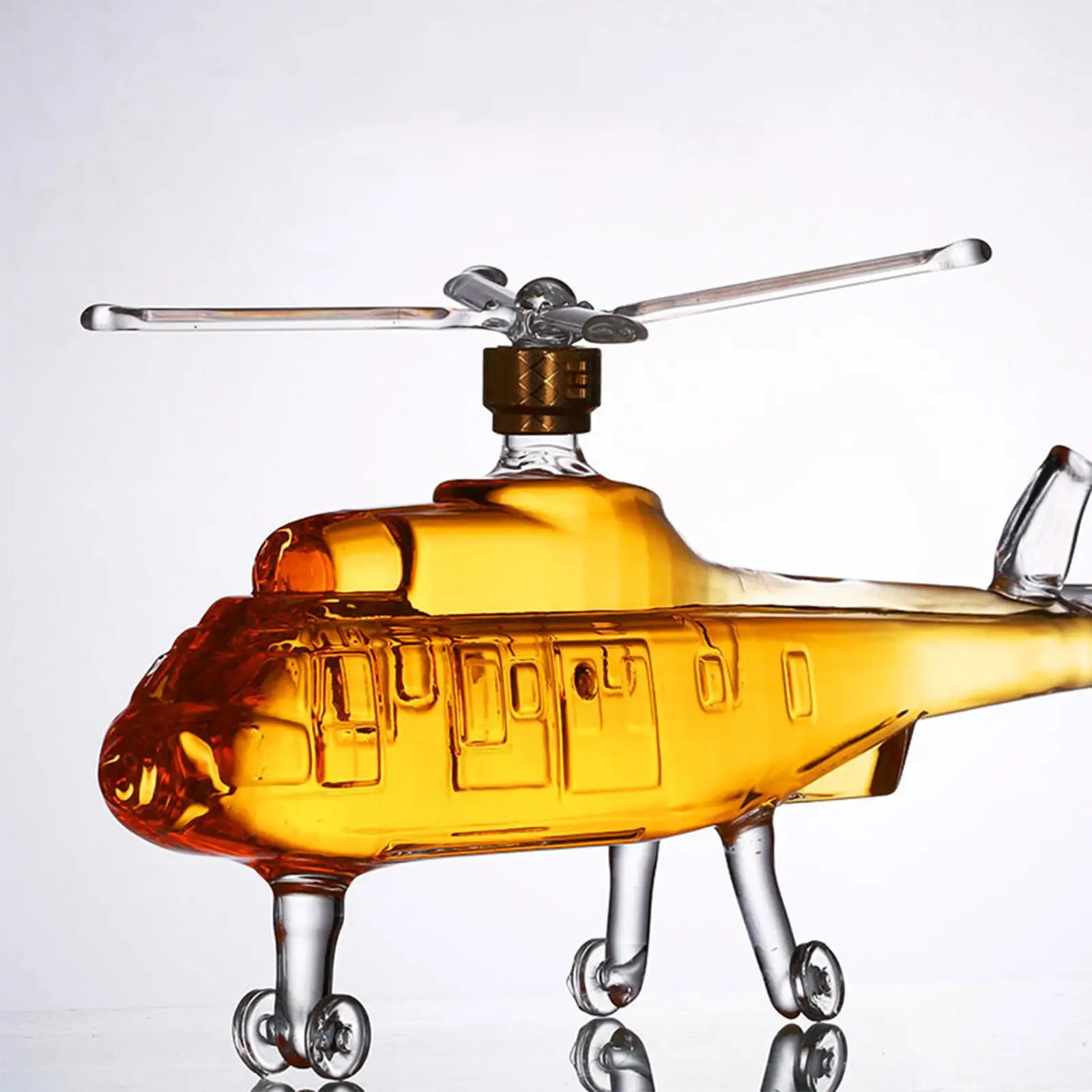 Whisky Decanter 750ml Glass Bourbon Tools Helicopter Shaped for Restaurant