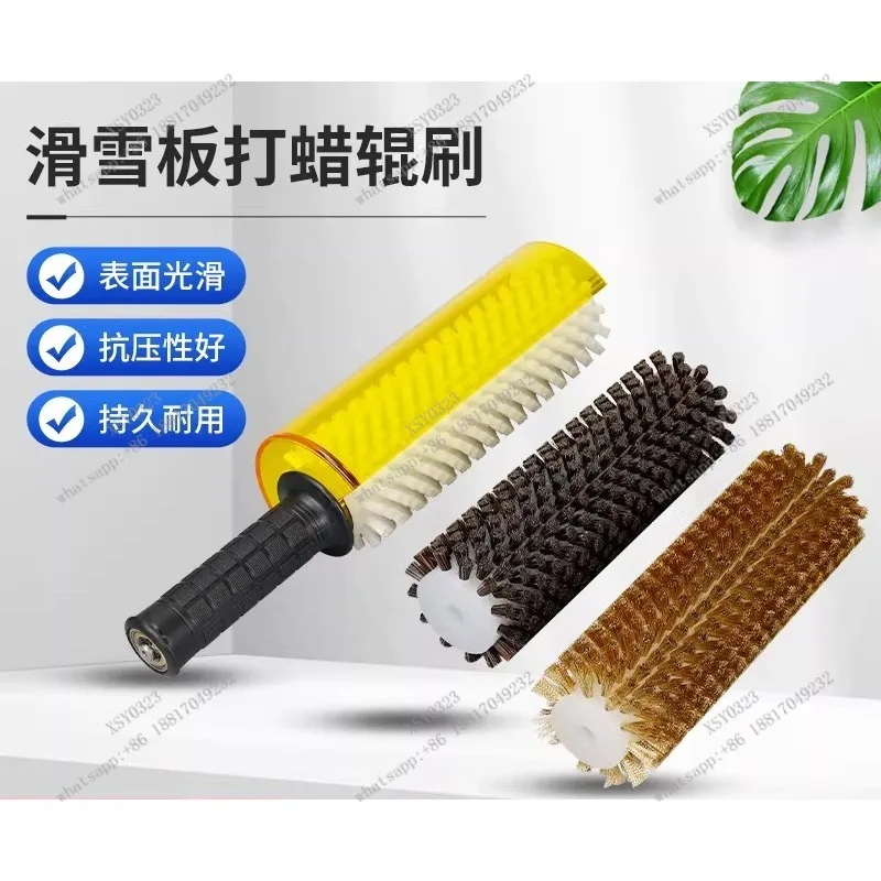 Ski Wax Roller Brush Polishing Brush Wheel Nylon & Horse Hair Roller for Ski Maintenance