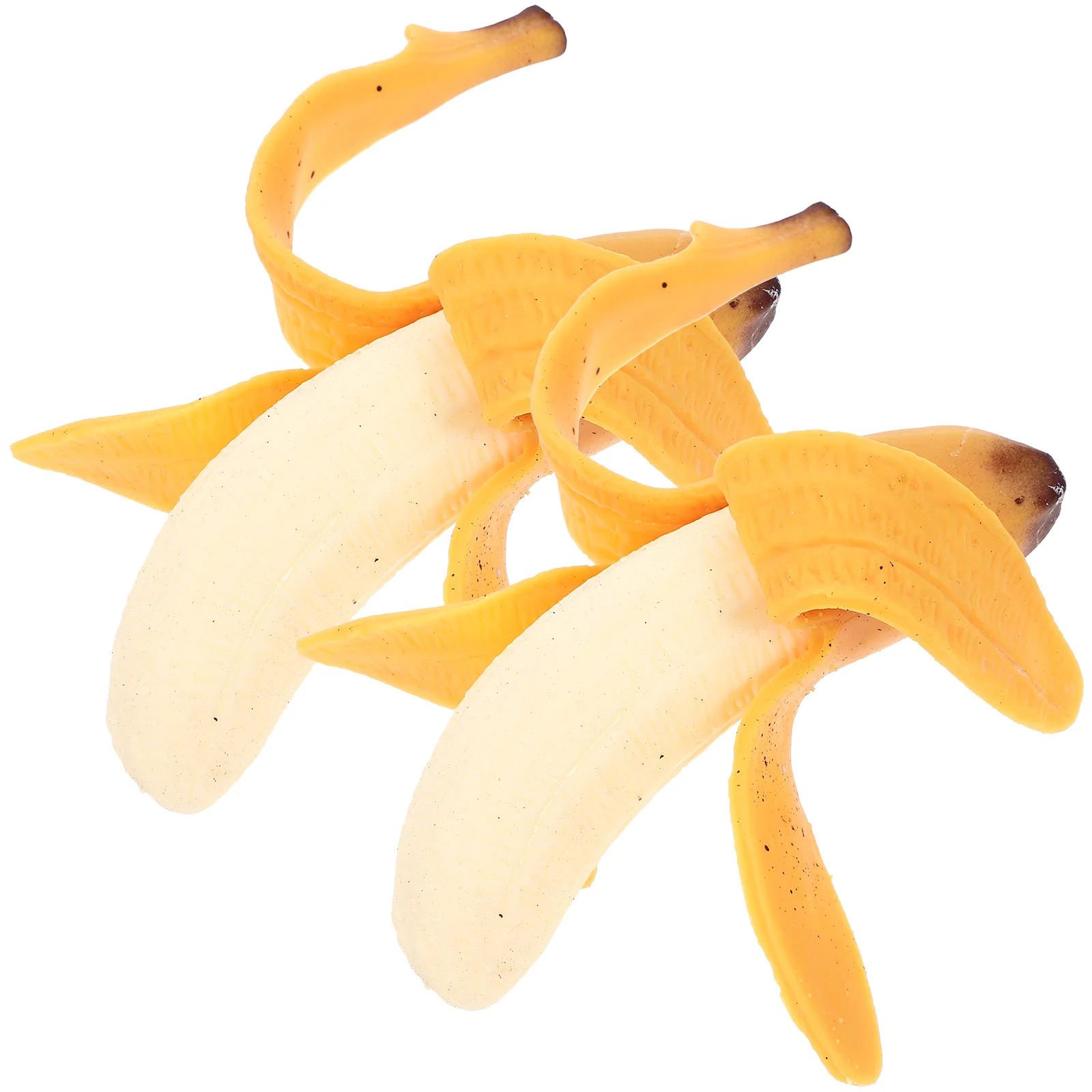 2 Pcs Simulated Rubber Decompression Toy Banana Stress Squeeze Party Favors Anxiety Relief Fun Stretch Toys Brightly