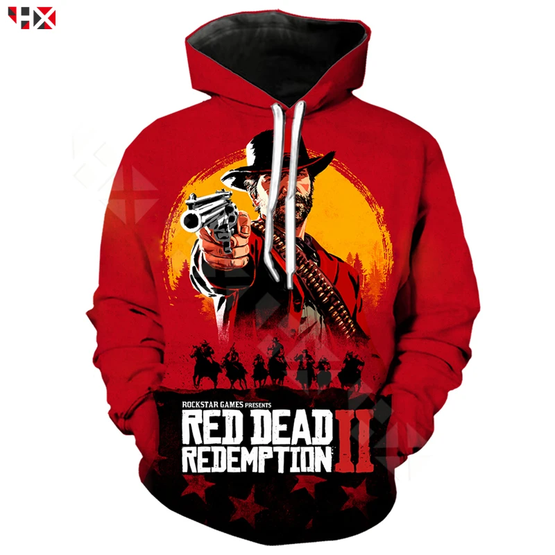 Popular Game Red Dead Redemption 2 3D Print Sweatshirt Hoodies Men Women Harajuku Tracksuit Tops U048