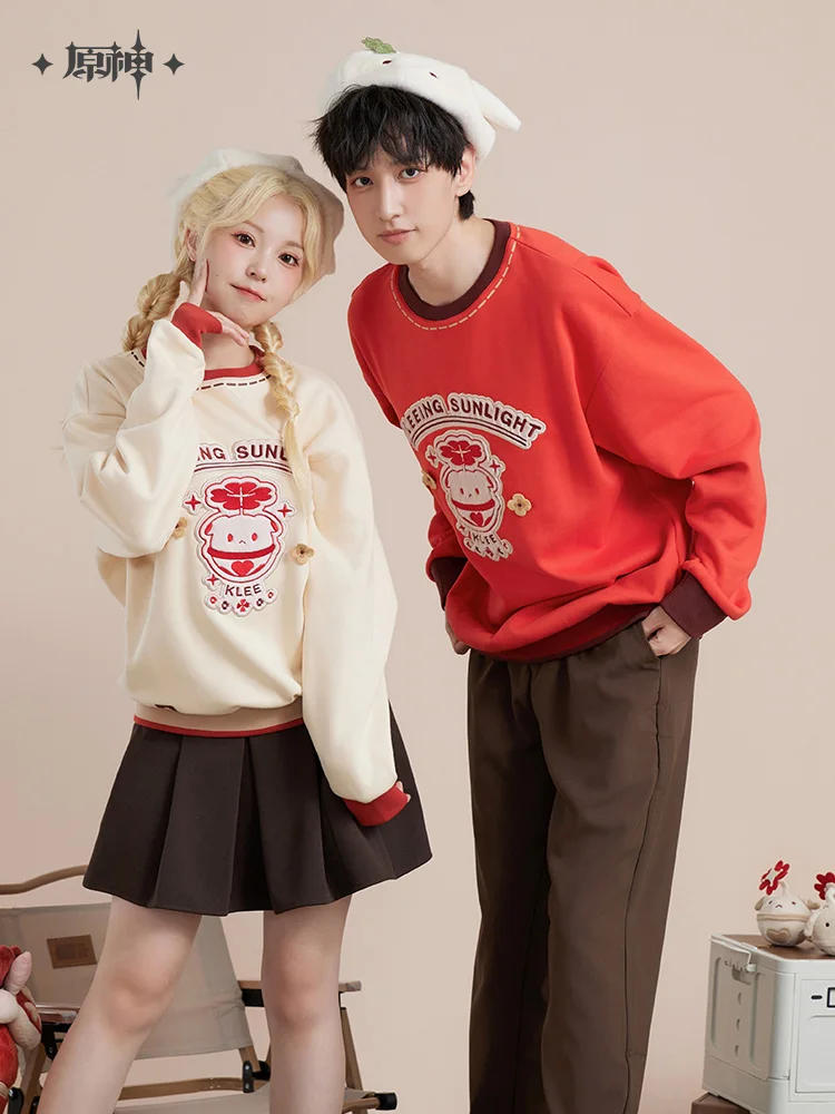 

Klee Hoodies MiHoYo Official Game Genshin Impact Klee Theme Impression Series Red Hoodies Doujin Klee Cute Top Birthday Gifts