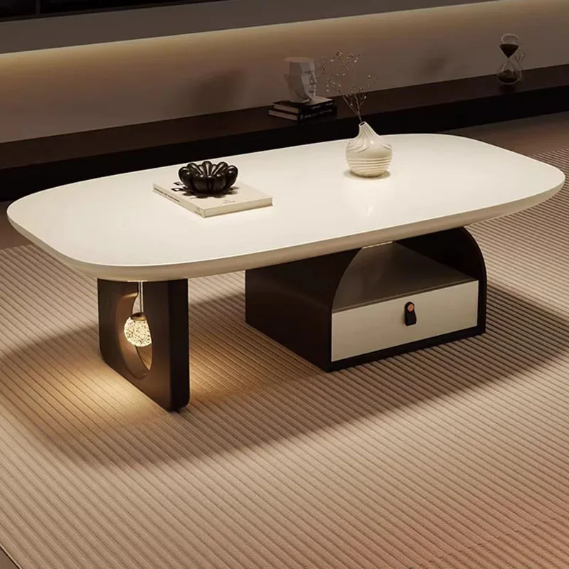 الفاخرة مربع الشكل تخزين Led أضواء طاولة القهوة مركز المنزل أريكة طاولة القهوة الجانب Stoliki Kawowe أثاث غرفة المعيشة #3