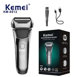 Kemei Razor KM-8512 Double-layer Reciprocating Full-body Washing LCD Digital Display Electric Shaver for Men Machine for Men