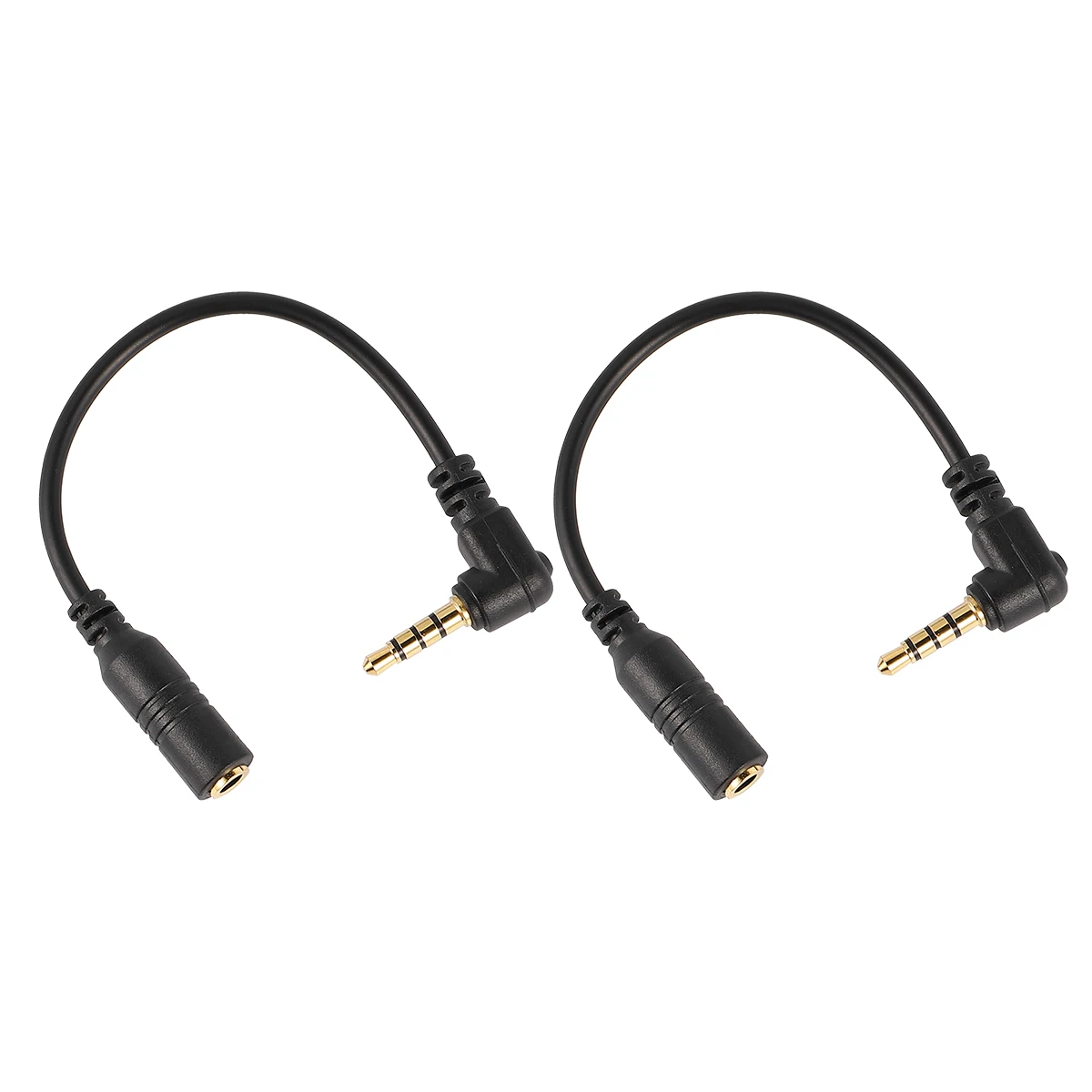 2pcs 3.5Mm Trs To Trrs Adapter Cable Microphone Converter For Phone Camera Recorder Gold Plated Noise Reduction Wide Sound