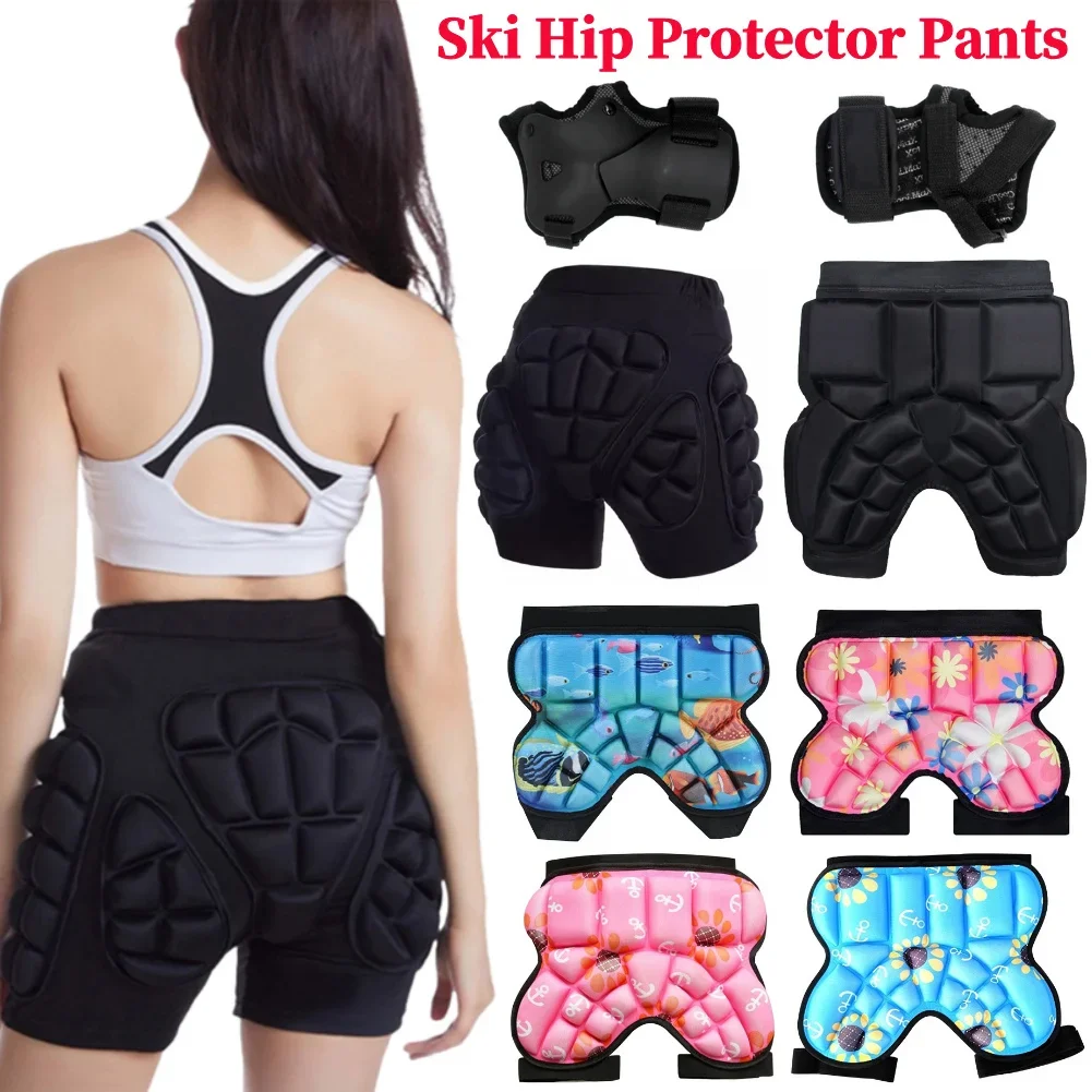 Unissex engrossado protetor de quadril eva protetor de esqui almofada anti-queda almofada de proteção de bunda ajustável para adultos crianças skate esqui