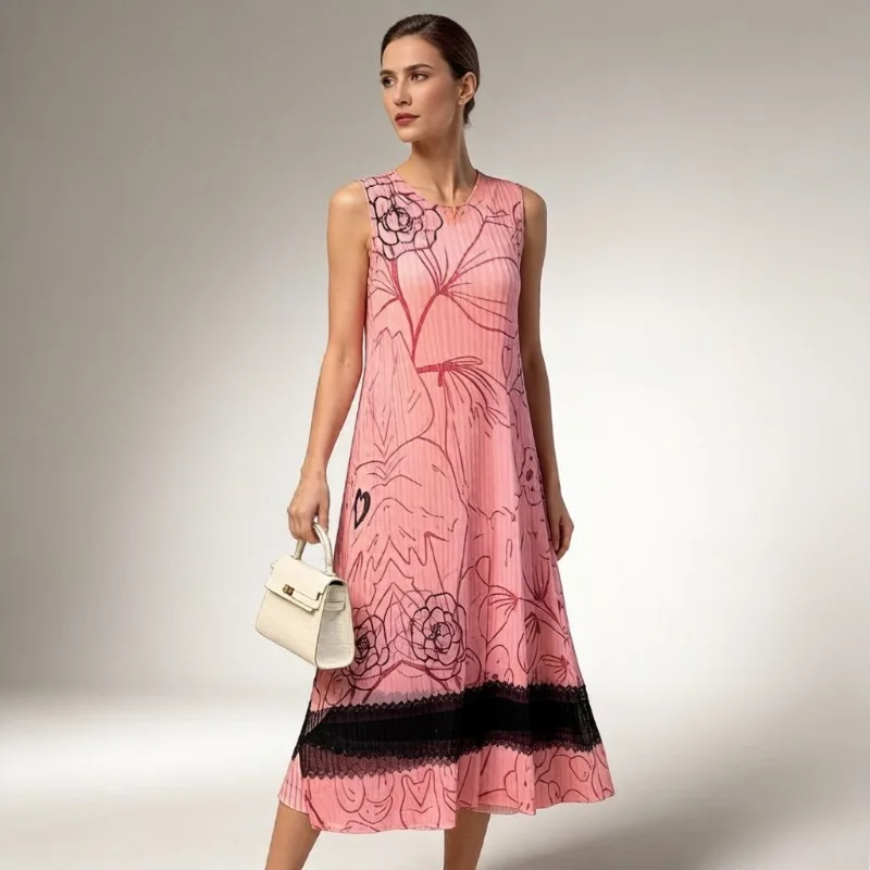 

Miyake Pleated Dresses Plisse Women Summer 2026 New Unique Versatile Vest Dress Pleats Loose Fit Plus Size Women's Fashion