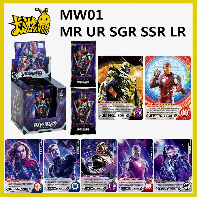 Kyou Marvel Avengers Hero Dueling Card Series 1 LR MR UR SGR SSR autentico giocattolo Rare Black Gold Collection Card