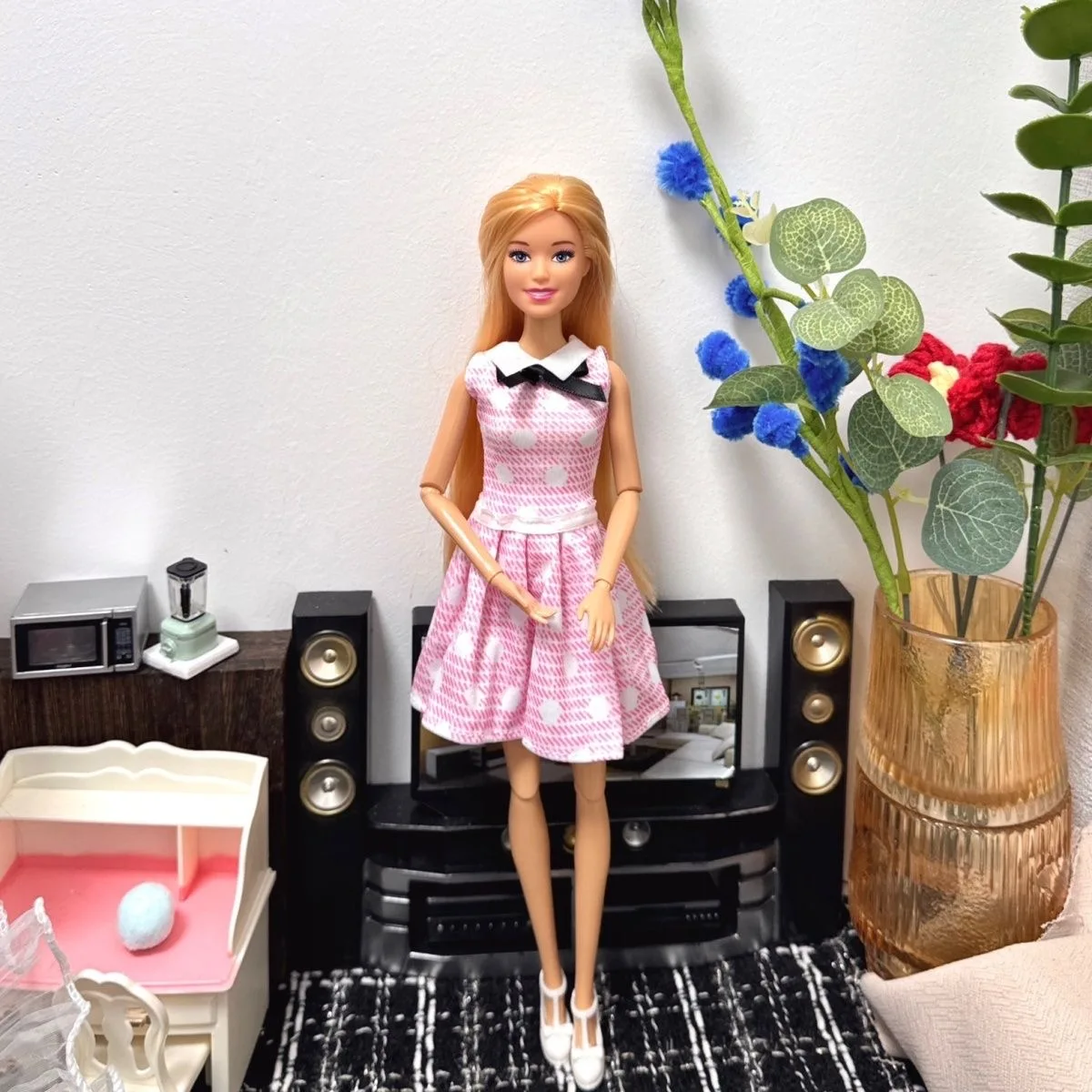 

30 см кукла принцессы для девочек, игрушки 1/6 BJD, подвижные длинные светлые волосы, модное милое розовое платье, детское платье, игровой домик, игрушки