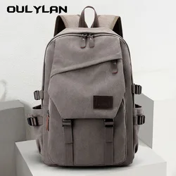 Mountaineering Male Luggage Man Backpack Travel 15.6 inch Large Capacity Rucksack Bag Canvas Bucket Shoulder Bags for Boys Men B