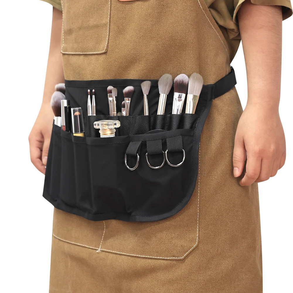 Professional Cosmetic Makeup Brush Holder 2 Arrays Apron Bag With Artist Belt Strap for Women