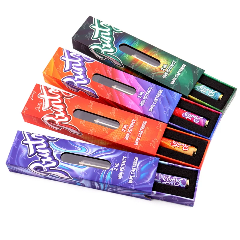 10pcs Runtz Runty Vape Pen E-cigarettes Kit 550mAh Battery 2ml Ceramic Coil Thick Oil Cartridges Carts Atomizer Rechargeable Pen