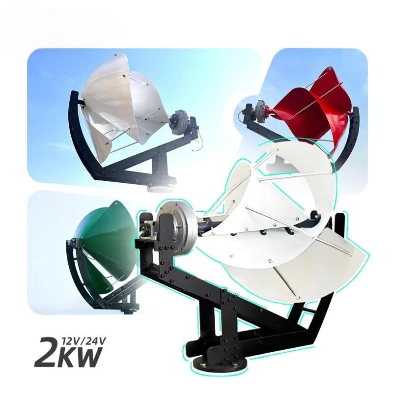 12V 24V 2000W Wind Turbine Generator Kit with Fiberglass Blades for Home, Farm, RV & Off-Grid Hybrid Power Supply System
