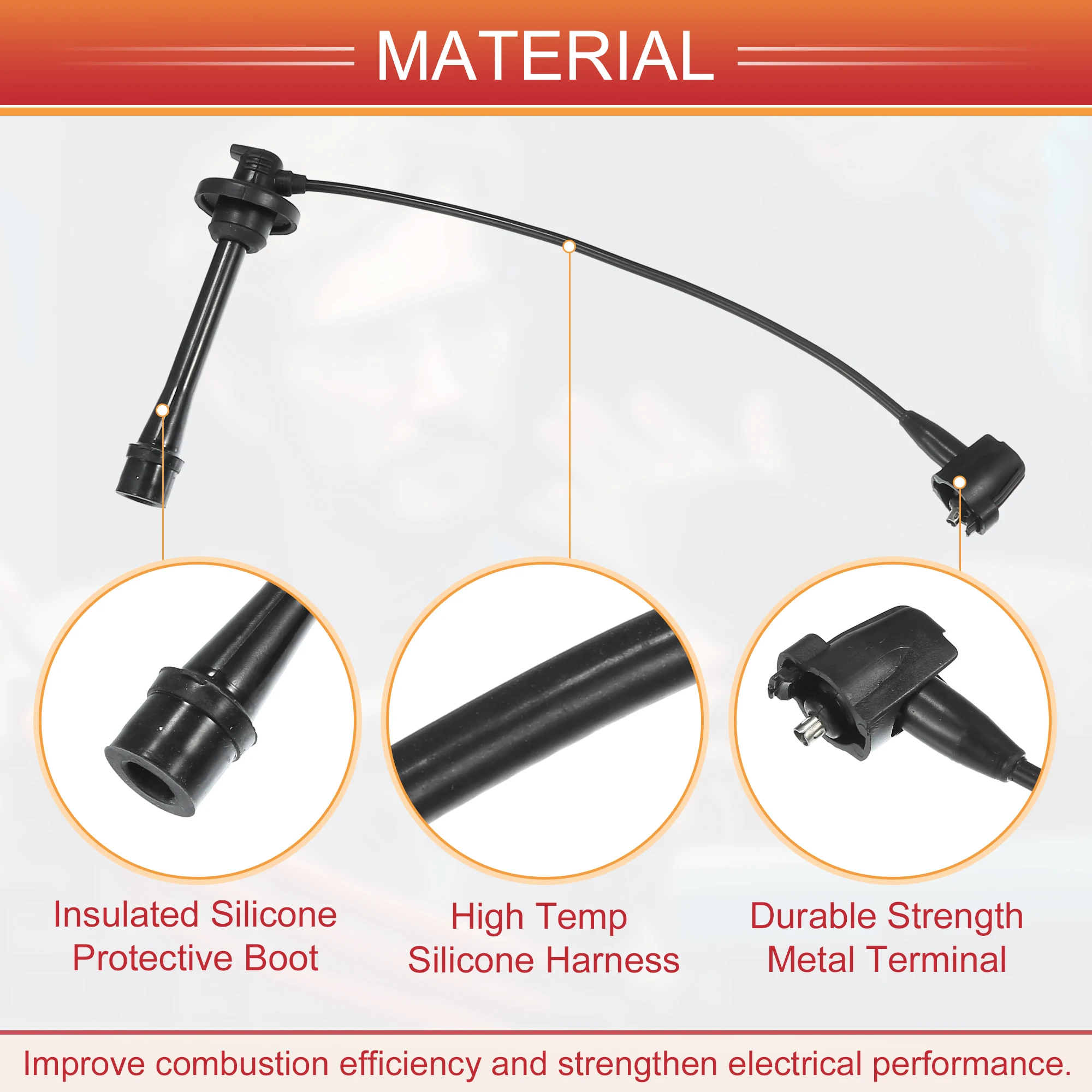 UXCELL 2 قطعة سيارة شرارة التوصيل لفائف أسلاك الإشعال لفائف تسخير كابل 5 مللي متر صالح لتويوتا باسيو تيرسل 4 Cyl 1.5L 1995-1999