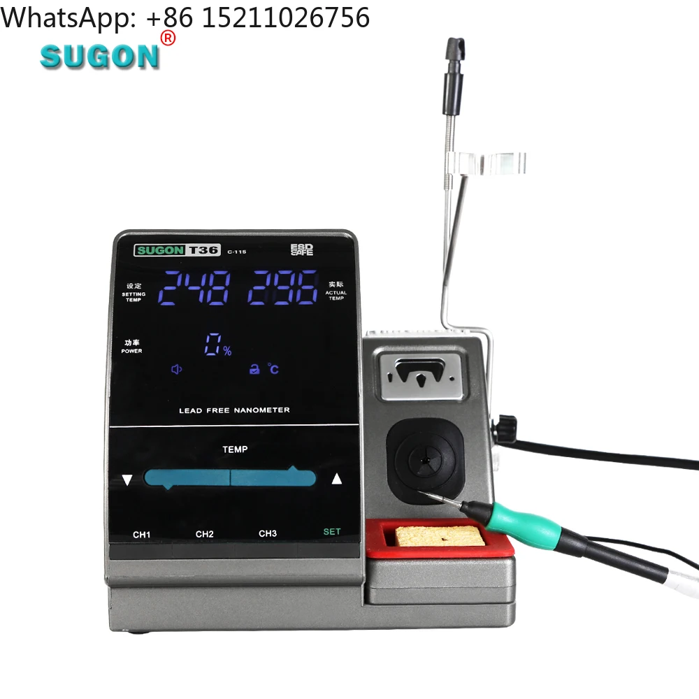 Use 115 Tips Sugon T36 Digital Soldering Iron Phone Repair 40W Kit Hot Air Rework Station For Mobile Repair