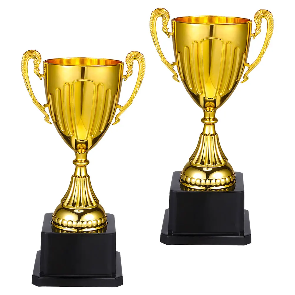 

2pcs Trophies Award Mini Trophy Competition Plastic Kindergarten High School Sports Party Cup Memorabilia Prize Gift