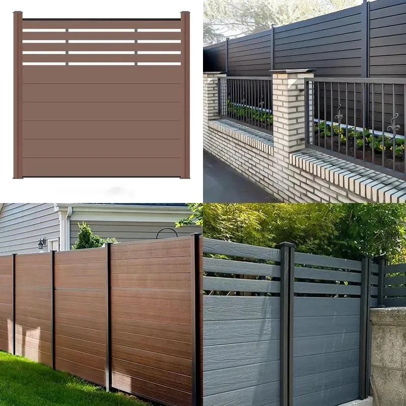 Outdoor WPC Fence Guardrail for Villa Garden Modern Design Anti-corrosion Waterproof Windproof Eco-friendly Flame Retardant