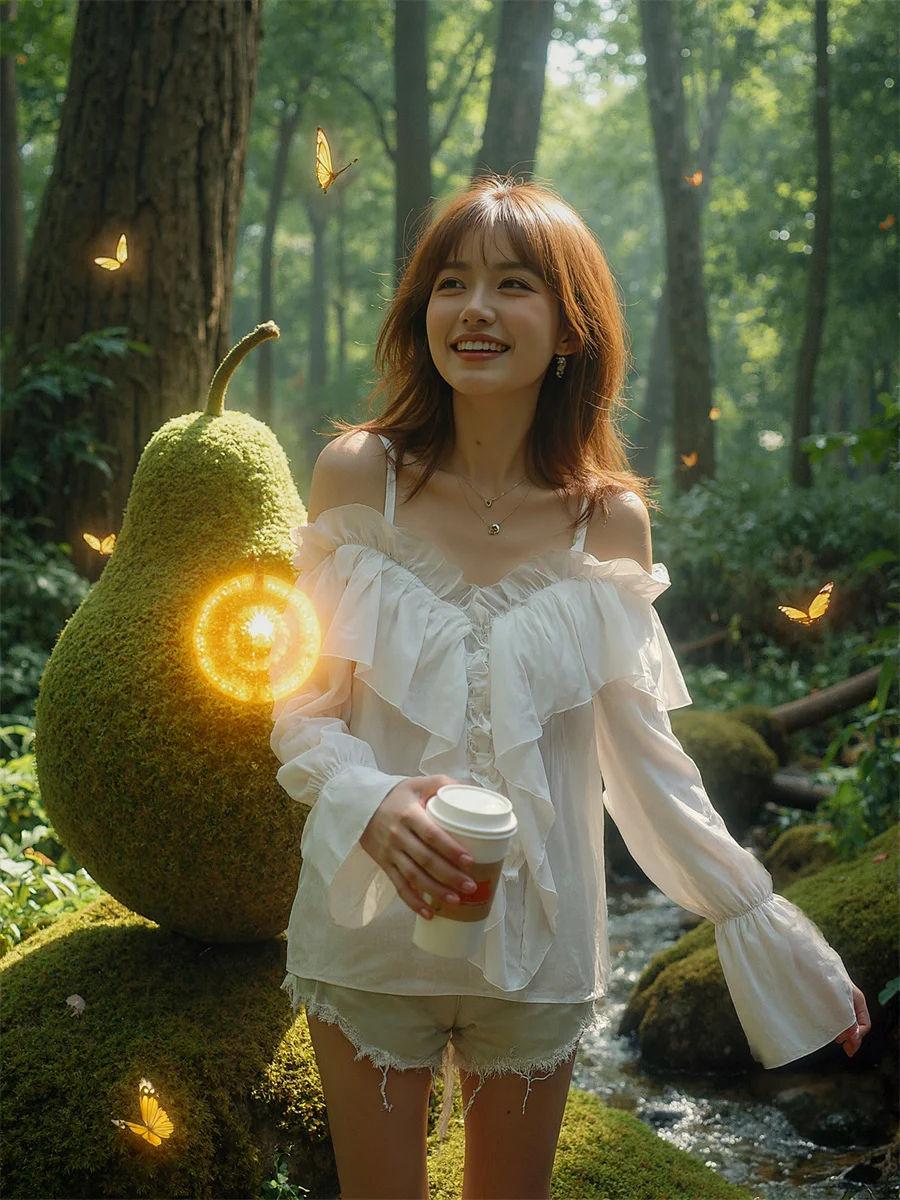 بلوزات كبيرة الحجم للسيدات بلون شيفون أبيض للخريف من القطن أنيق على الطراز الكوري ملابس خارجية قصيرة للسيدات سترة طويلة #5