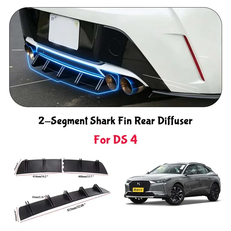 For DS 4 Shark Fin Rear Diffuser Split Chassis Spoiler Auto Aerodynamic Parts Aerodynamic Modification