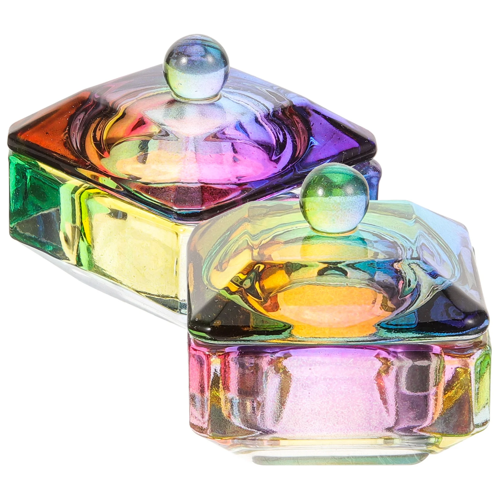 2 stuks nagelschotel kom glazen beker acryl poeder menggereedschap lichtgewicht draagbare manicure kit nagelaccessoires dappenschotel