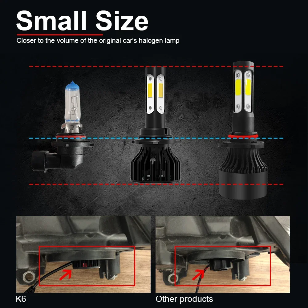 9005 9006 Auto Lamp 12000LM 360 LED Headlight Car Bulb For Chevy Express 1500 Van 3-Door 1996-2008 2009 2010 2011 2012 2013 2014