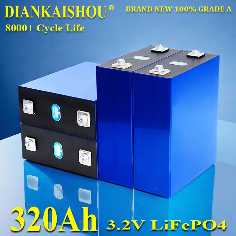 

1-16PCS 3.2V 320Ah Lifepo4 Battery new GRADE A Lithium Iron Phosphate Travel Solar RV Campers Cell 12v 24v batteries 8000 cycles