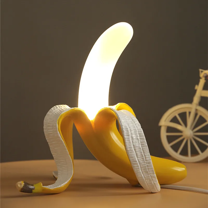 

Banana Lights art deco table lamps for living room Glass lampshade Table Lighting Fixture Bedroom Bar Decor LED nightstand lamp